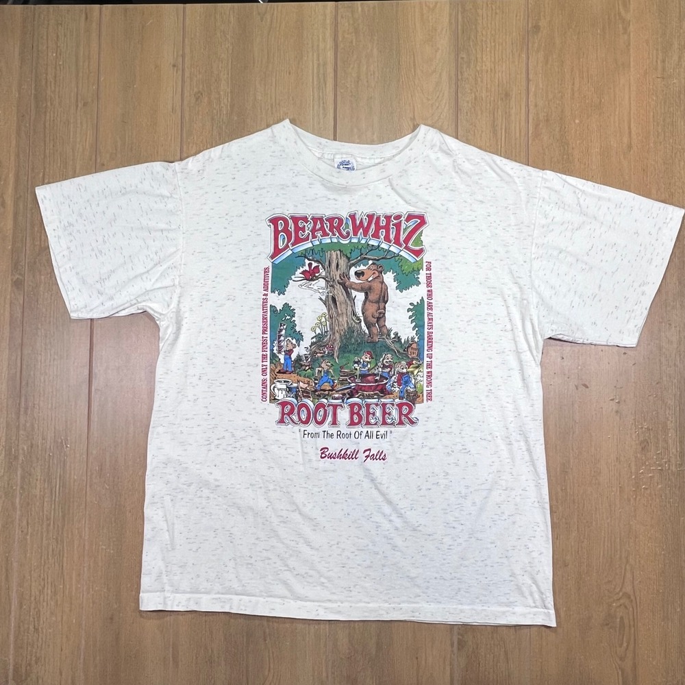 Vintage Eagle Products Bearwhiz Root Beer Bushkill Falls T-Shirt XL Ash Grey 90s